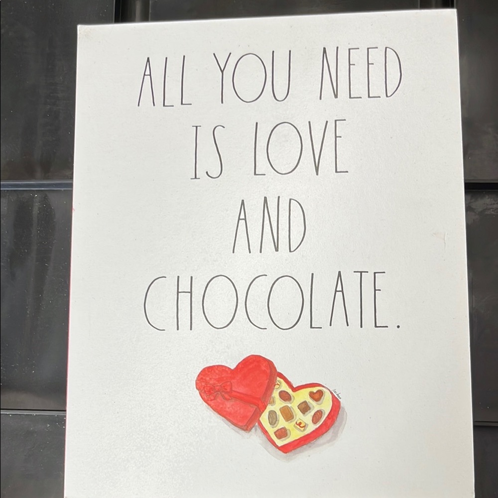 Rae Dunn Love and Chocolate Art - Red and White